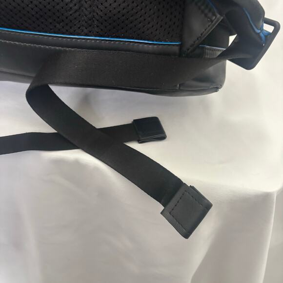 Michael Kors MK Black Nylon Leather Cooper Backpack Logo Patch Buckle Flap Bag main image 16
